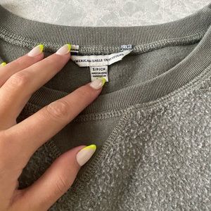 american eagle fleece outside crew neck
